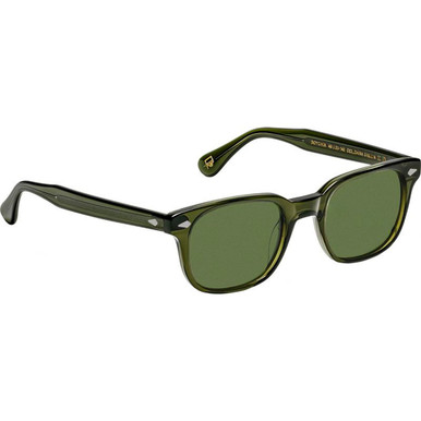 Moscot Boychik - Dark Green/Calibar Green Glass Lenses 52 Eye Size