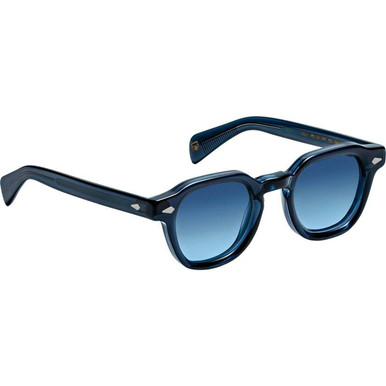 Shop Moscot Dahven Sunglasses Black/Denim Blue Glass 47 Size