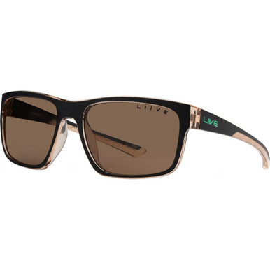 Liive Fairway X - Matte Black and Beer/Brown Polarised Lenses