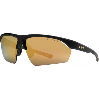 Liive React X - Matte Black/Gold Mirror Polarised Lenses