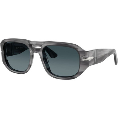 Persol Vincent PO3373S - Striped Grey/Blue Gradient Glass Polarised Lenses 56 Eye Size