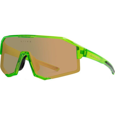Liive Mirage X - Xtal Fluro Green/Gold Mirror Polarised Lenses