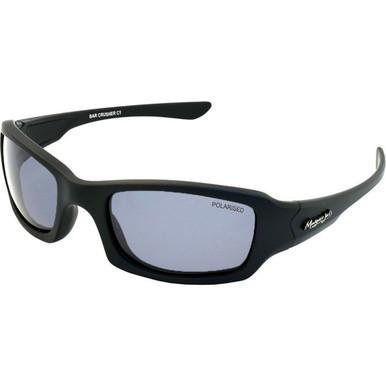 Mangrove Jacks Bar Crusher - Matte Black/Smoke Polarised Lenses