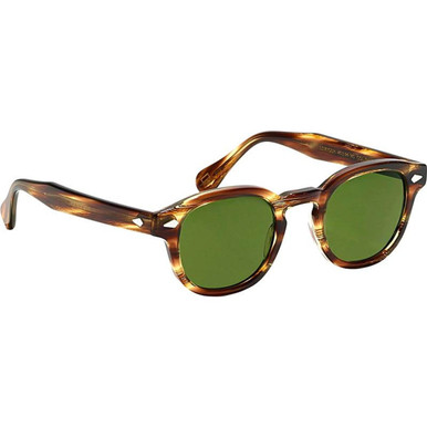 Moscot Lemtosh - Bamboo/Calibar Green Glass Lenses 46 Eye Size