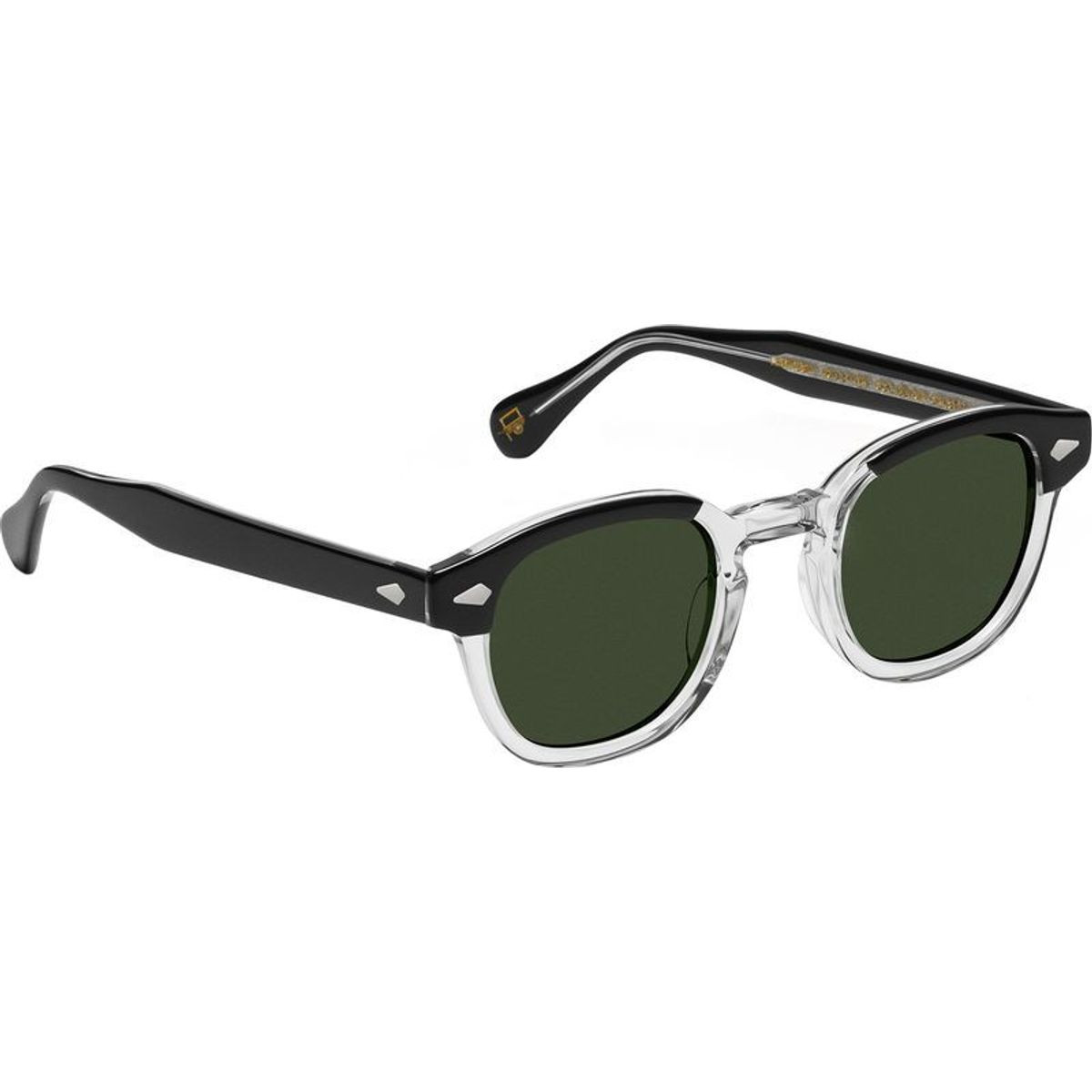 Moscot Lemtosh Sunglasses Black Crystal/G15 Glass 49 Size