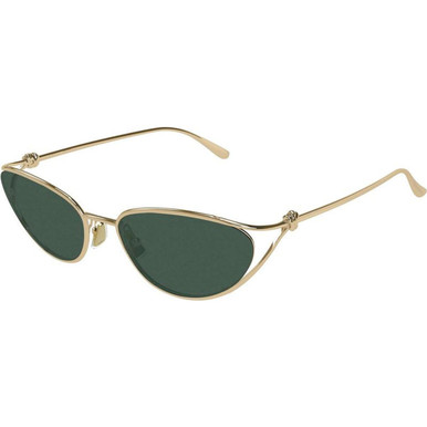 Bottega Veneta BV1330S - Gold/Green Lenses