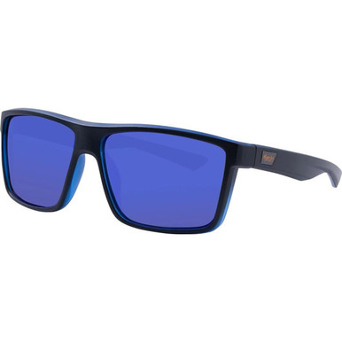 Mangrove Jacks Moonraker, Matte Black and Crystal Blue/Blue Mirror Polarised Lenses
