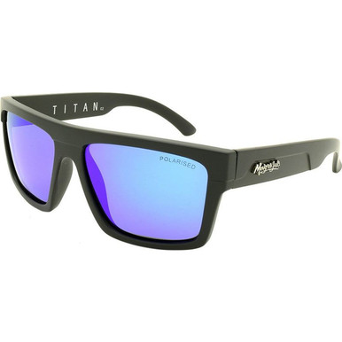 Matte Black/Blue Mirror Polarised Lenses
