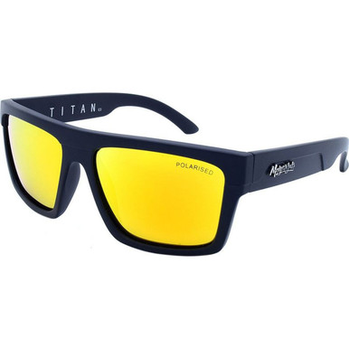 Mangrove Jacks Titan, Matte Black/Red Mirror Polarised Lenses