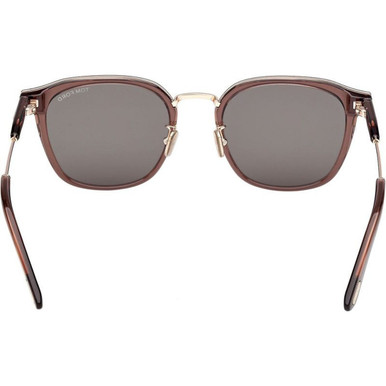 Shop Tom Ford FT1243-K Sunglasses Shiny Light Brown/Smoke display picture 1