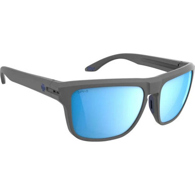 Matte Grey/Happy Boost Ice Blue Mirror Polarised Lenses