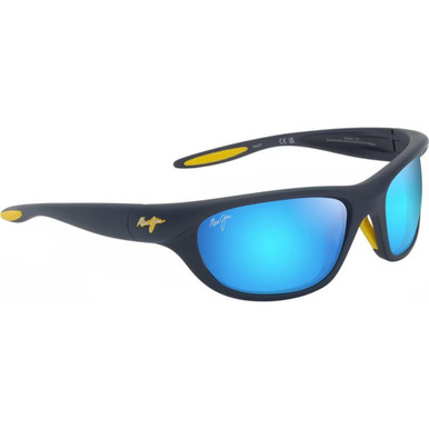 Matte Solid Dark Blue and Yellow/Blue Hawaii Polarised Glass Lenses