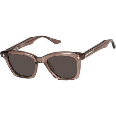 Valley Eyewear Hutch - Transparent Mocha with Gold Metal Trim/Brown Lenses