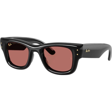 Ray-Ban Wayfarer Puffer RB4940, Black/Dark Violet Lenses 47 Eye Size