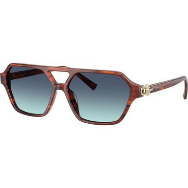 Tiffany & Co. TF4264U - Ruby Striped Havana/Blue Gradient Lenses