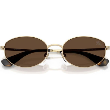 Shop the Burberry BE3169 Sunglasses Light Gold/Dark Brown display picture 3