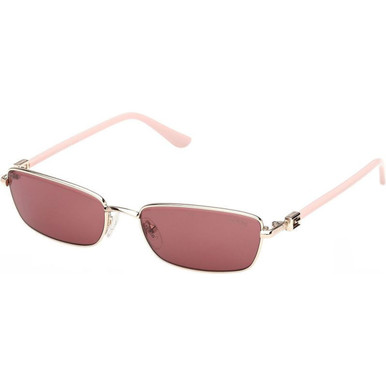 Guess GU00290 - Shiny Gold and Light Pink/Bordeaux Lenses