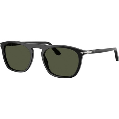 Persol Gae PO3391S, Black/Green Glass Lenses 53 Eye Size