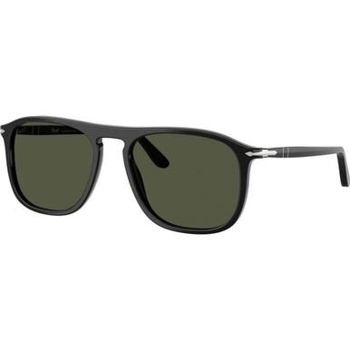 Persol PO3392S, Black/Green Glass Lenses 54 Eye Size
