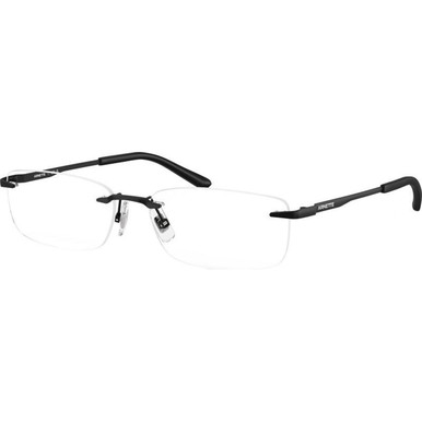 Arnette Glasses Cornercut AN6150, Matte Black/Clear Lenses
