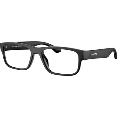 Arnette Glasses AN7286U, Matte Recycled Black/Clear Lenses 55 Eye Size