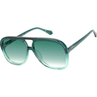 Booie Green Fade with Gold Metal Trim/Dark Green Gradient Lenses