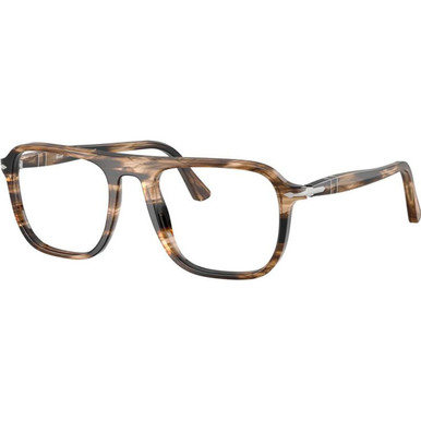 Persol Glasses Jacques PO3359V - Black Brown/Clear Lenses 53 Eye Size