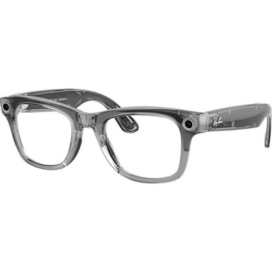 Ray-Ban Smart Glasses Meta Wayfarer (Gen 2) RW4012, Transparent Grey/Sapphire Transitions Lenses 53 Eye Size
