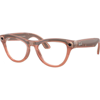 Ray-Ban Smart Glasses Meta Skyler (Gen 2) RW4014 - Peach/Brown Transitions Lenses
