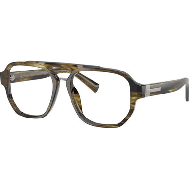Striped Green/Clear Lenses