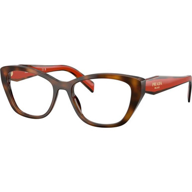 Prada Glasses PR19WV - Juniper Havana/Clear Lenses