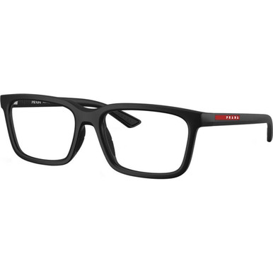 Prada Linea Rossa Glasses PS02SV - Matte Black/Clear Lenses 54 Eye Size