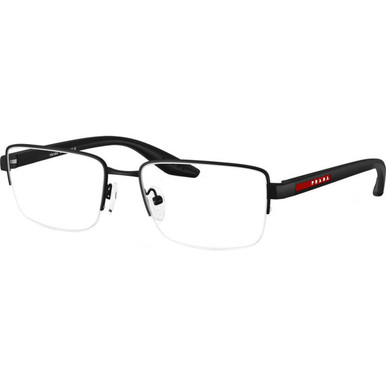 Prada Linea Rossa Glasses PS51SV - Rubbered Black/Clear Lenses 56 Eye Size