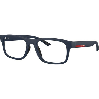 Prada Linea Rossa Glasses PS04QV - Matte Blue/Clear Lenses 54 Eye Size