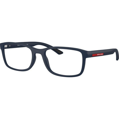 Prada Linea Rossa Glasses PS06RV - Matte Blue/Clear Lenses 53 Eye Size