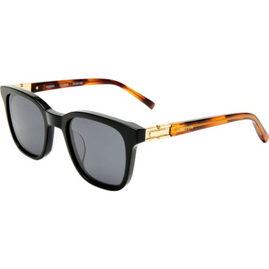 Oroton Odessa, Black and Amber Tort/Smoke Polarised Lenses