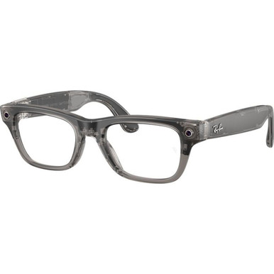 Ray-Ban Smart Glasses Meta Blayzer Optics (Gen 2) RW7001 - Transparent Ice Grey/Clear Lenses 54 Eye Size