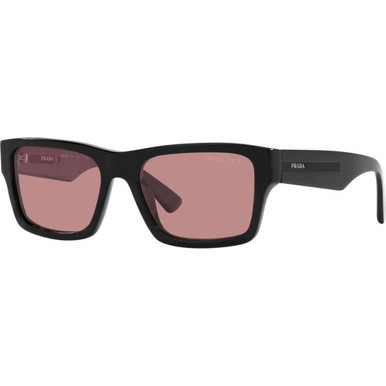 OUTLET Prada PR25ZS (O) - Black/Fuchsia Polarised Glass Lenses 53 Eye Size