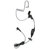 This HKLN4601 single-wire earpiece with a combined microphone and push-to-talk offers transmit and receive capabilities and includes a clear acoustic tube and rubber eartip for comfort in extended wear.