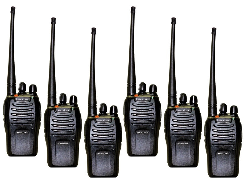 Blackbox Bantam VHF Six Pack of Two Way Radios are compact and rugged