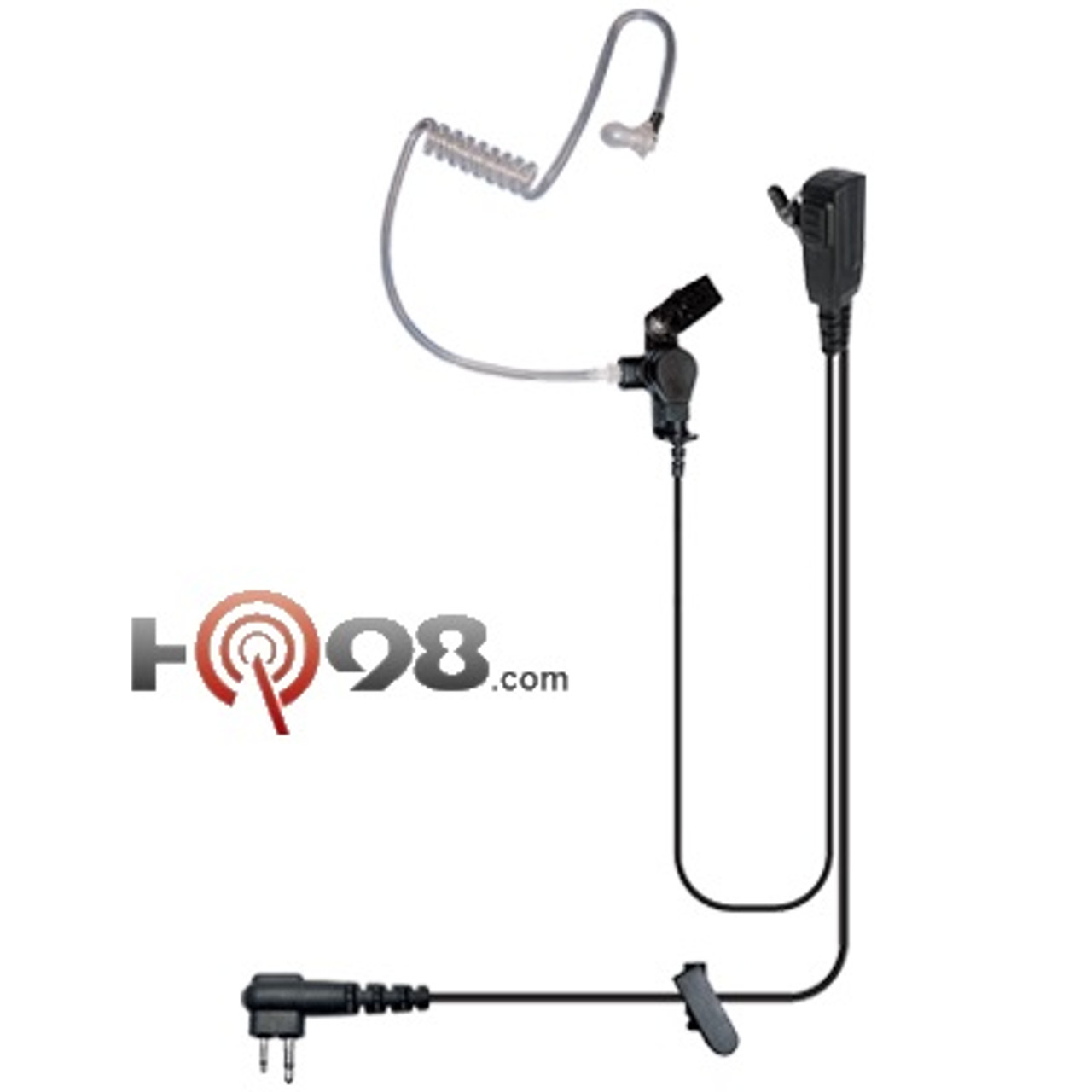 COILED AUDIO ACOUSTIC TUBE EARPIECE WITH EAR HOOK FOR RADIO HEADSET EARPHONE MIC