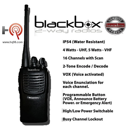 Blackbox Club-X 400-470Mhz UHF 16Ch 2W Compact Radio Retail Nightclub Bar Office 