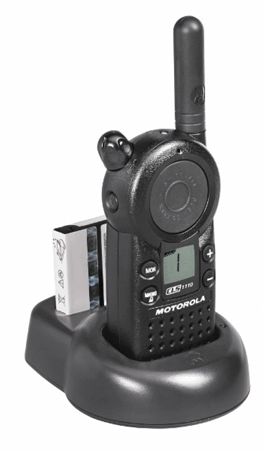 Pack of Motorola CLS1410 Walkie Talkie Radios with Headsets, Black - 1