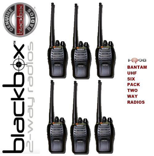 This Six Pack of Bantam by BlackBox has PC Program Freqs, PL, DPL plus 3 Programmable Buttons: Voice Encryption Function, Alarm Function, Whisper Transmit Function, High/Low Power This Six Pack of Bantam by BlackBox has PC Program Freqs, PL, DPL plus 3 Programmable Buttons: Voice Encryption Function, Alarm Function, Whisper Transmit Function, High/Low Power