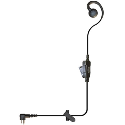 With the CURL, the Speaker rests on ear for all-day comfort. In-line Microphone with PTT clips onto your shirt, lapel or collar. With the CURL, the Speaker rests on ear for all-day comfort. In-line Microphone with PTT clips onto your shirt, lapel or collar.