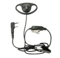 Kenwood Model KHS-27 D-Ring Headset with In-Line Push-to-Talk Mic fits over the ear.  This unit is works with the TK and ProTalk series radios.