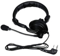 Light Duty Single Earmuff Headset by Kenwood is the KHS-7.  This is a comfortable over-the-top headset that is single earmuff and boom microphone.