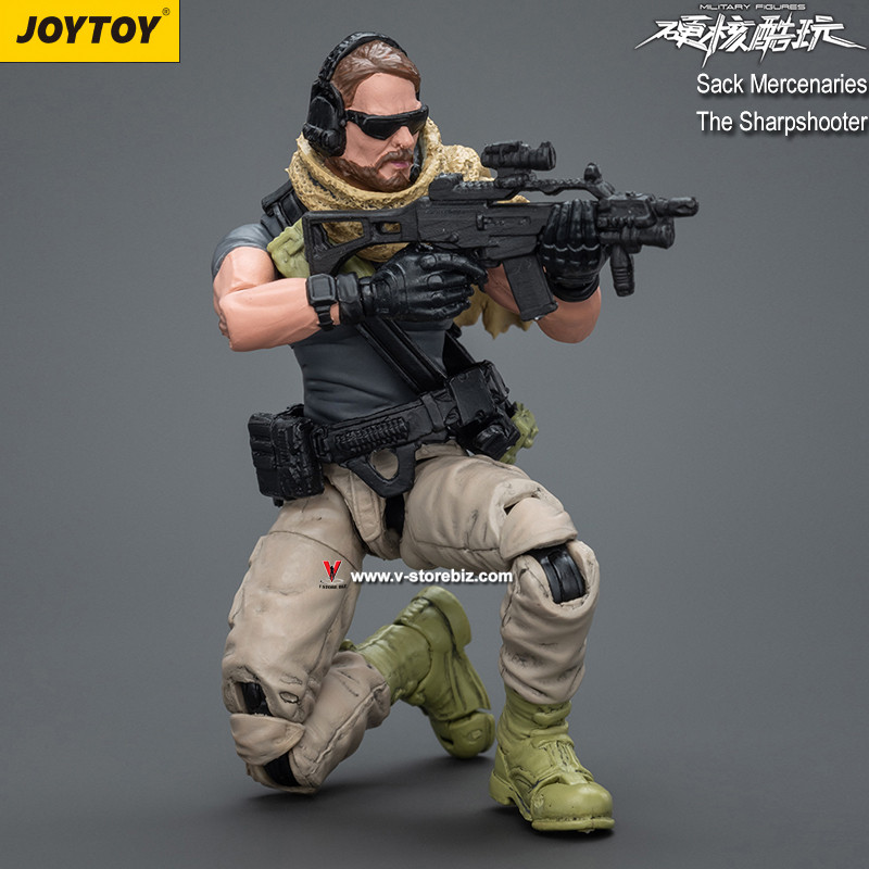 JOYTOY 1/18 Action Figure Dark Source - Sack Mercenaries The Sharpshooter - Modello Da Collezione 10 Cm, 15+ - 4