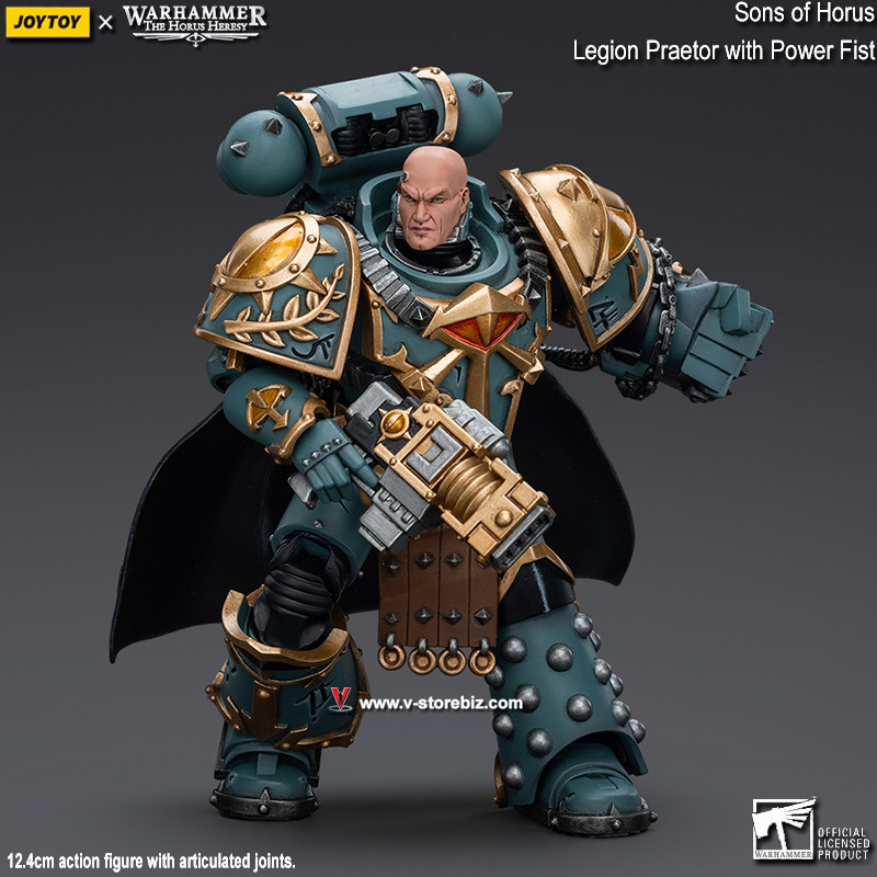 JOYTOY 1/18 Warhammer Horus Heresy Sons Of Horus Legion Praetor Con Power Fist - Action Figure Da Collezione 12,4 Cm