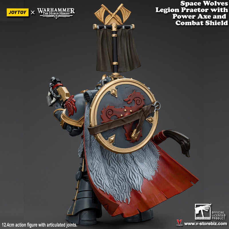 JOYTOY Warhammer Space Wolves Legion Praetor with Power Axe and